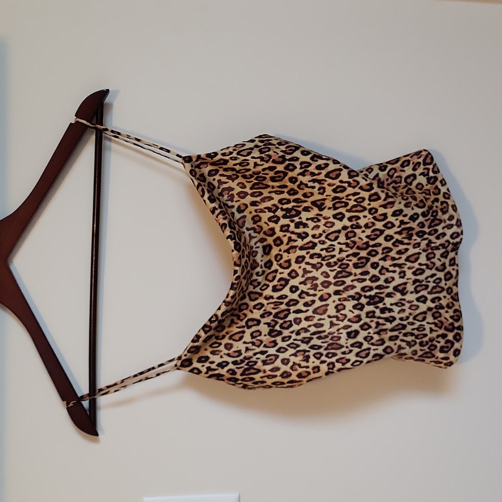 NWT ZARA Leopard Print Cowl Neck Tank Top